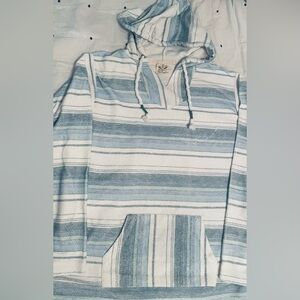 Striped Blue and White Men's Hoodie